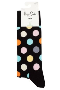 Mens And Ladies 2 Pair Happy Socks Classic Big Dot And Striped Socks
