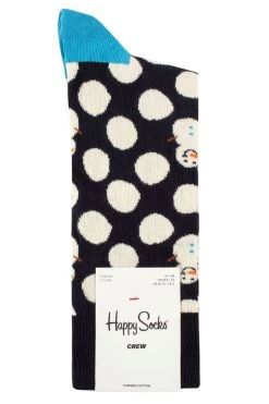 Mens And Ladies 1 Pair Happy Socks Big Dot Snowman Socks