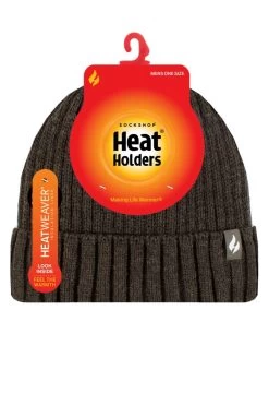 Mens 1 Pack SOCKSHOP Heat Holders Lawson Rib Turnover Hat