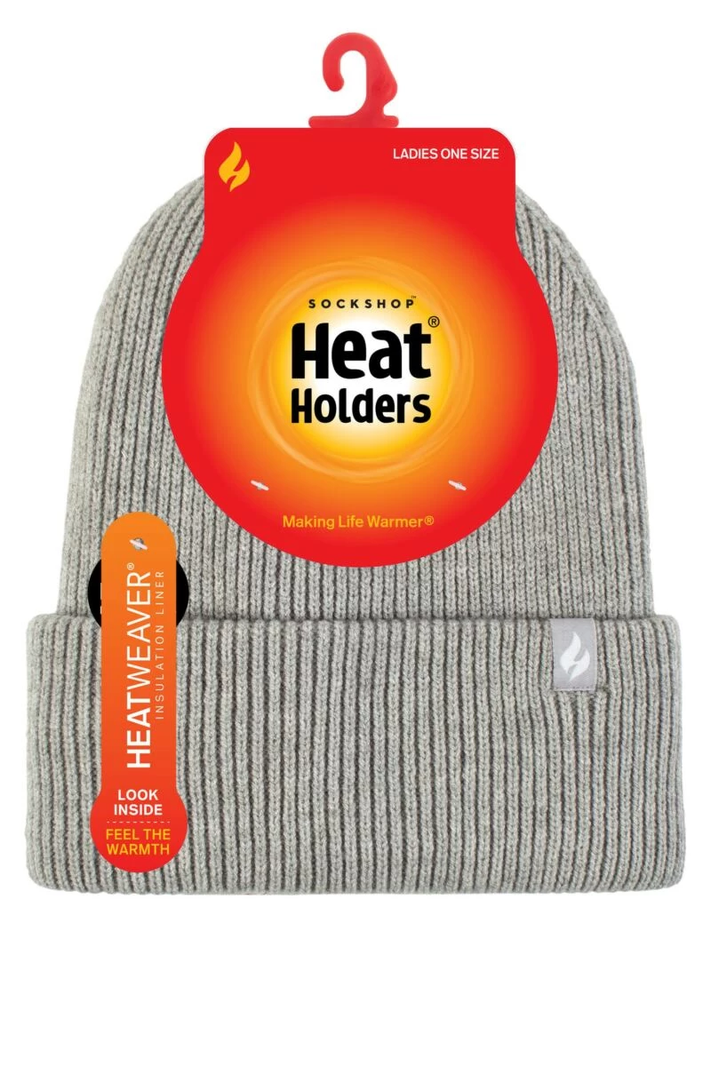 Ladies 1 Pack SOCKSHOP Heat Holders Vermont Fine Rib Turnover Cuff Hat