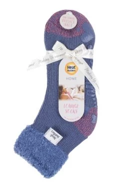1 Pair Lounge Feather Top Socks Ladies - Heat Holders