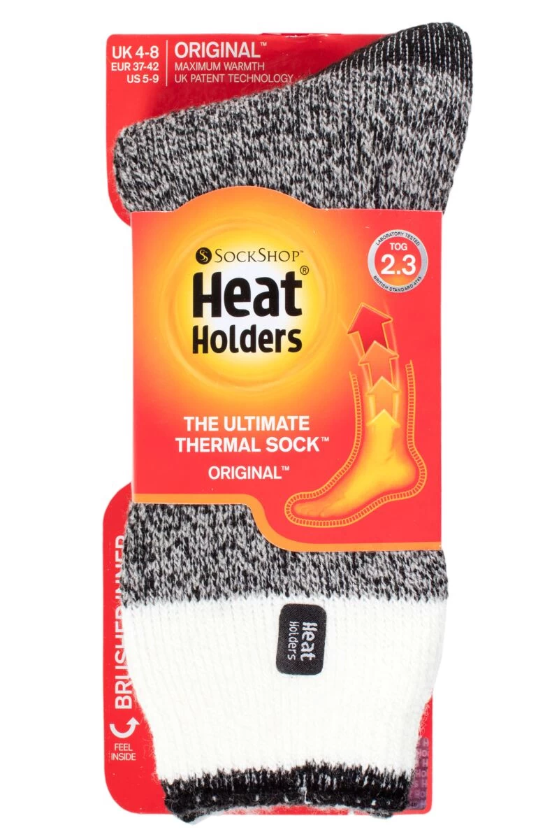 Ladies 1 Pair SOCKSHOP Heat Holders 2.3 TOG Patterned Thermal Socks