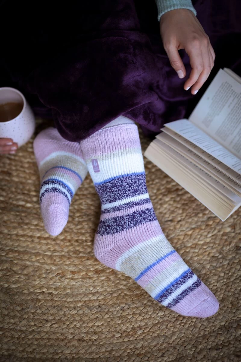 Ladies 1 Pair SOCKSHOP Heat Holders 2.3 TOG Patterned Thermal Socks - Image 4