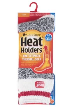 Mens 1 Pair SOCKSHOP Heat Holders 2.3 TOG Patterned And Plain Thermal Socks