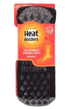 Mens 1 Pair SOCKSHOP Heat Holders 2.3 TOG Plain And Patterned Slipper Socks