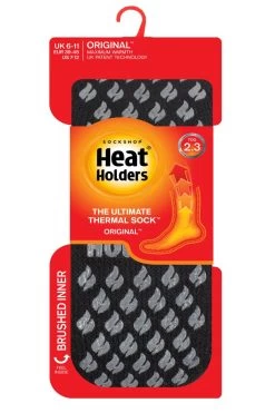 Mens 1 Pair SOCKSHOP Heat Holders 2.3 TOG Plain Slipper Socks