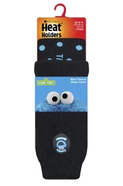1 Pair Cookie Monster Slipper Socks Men's - Heat Holders