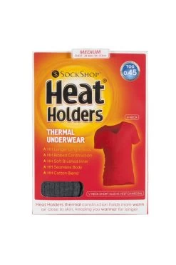 1 Pack V Neck Short Sleeved Thermal Vest Men's - Heat Holders