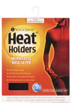 1 Pack Microfleece Base Layer Long Sleeved Top Ladies - Heat Holders