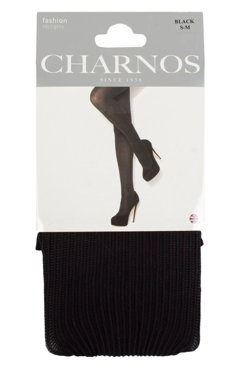 1 Pair Fashion Ribbed Tights Ladies - Charnos