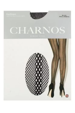 Ladies 1 Pair Charnos Spot Net Backseam Tights