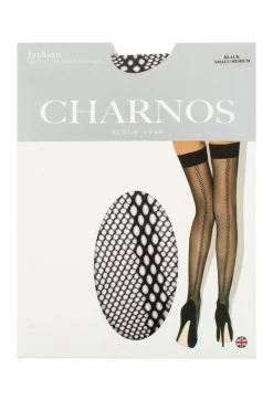 Ladies 1 Pair Charnos Spot Net Backseam Hold Ups