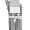 Ladies 1 Pair Charnos Rib Scallop Top Cosy Wool Socks