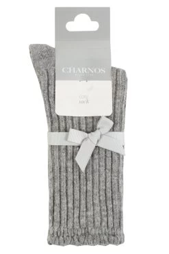 Ladies 1 Pair Charnos Rib Scallop Top Cosy Wool Socks