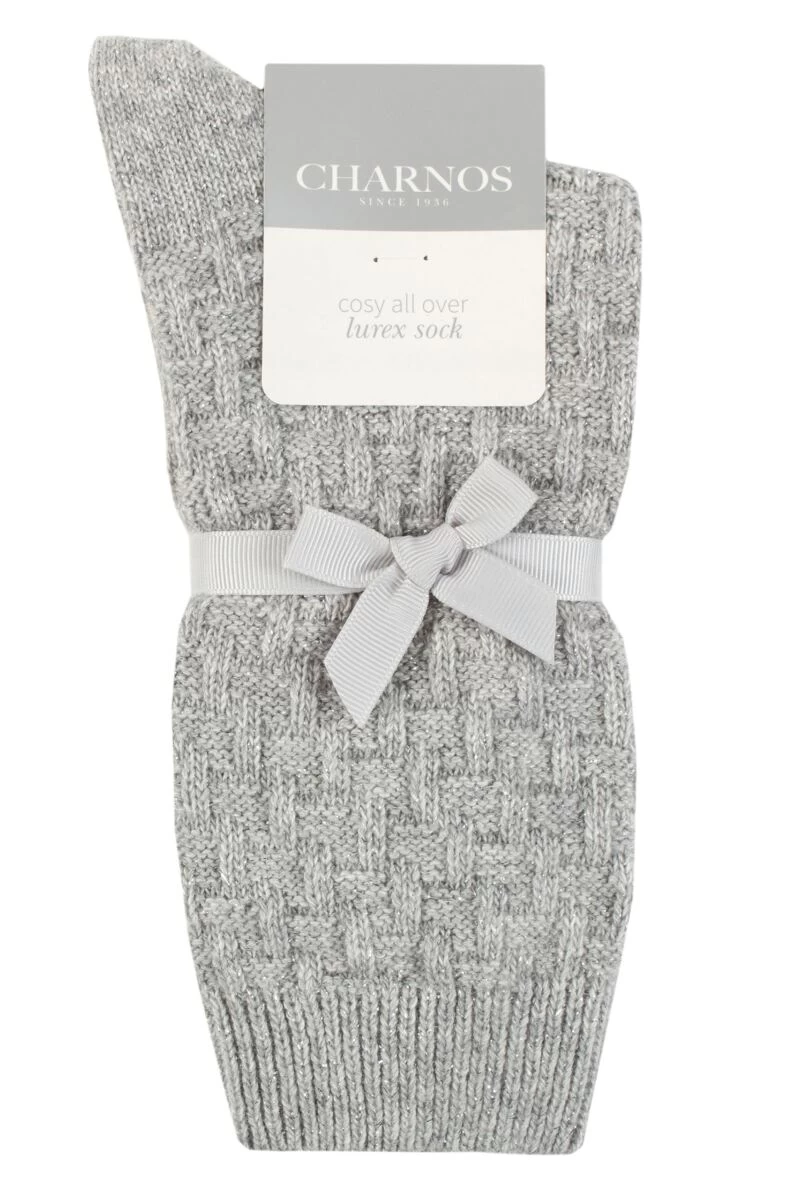 Ladies 1 Pair Charnos Cosy All Over Lurex Socks