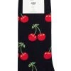 Mens And Ladies 2 Pair Happy Socks Classic Cherry Socks