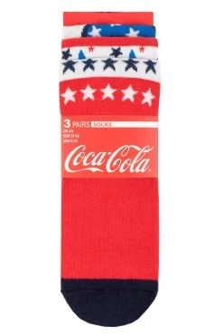 Coca-Cola Ladies 3 Pair Coca Cola Stars And Stripes Cotton Socks