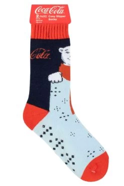 Coca-Cola Ladies 2 Pair Coca Cola Scarf Polar Bear Slipper Socks