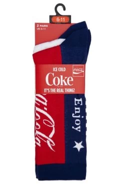 Coca-Cola Mens 2 Pair Coca Cola Stars And Stripes True Socks