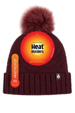Ladies 1 Pack Heat Holders Cotswolds Turnover Pom Pom Hat
