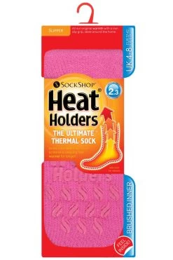 Ladies 1 Pair SOCKSHOP Heat Holders 2.3 TOG Plain Thermal Slipper Socks