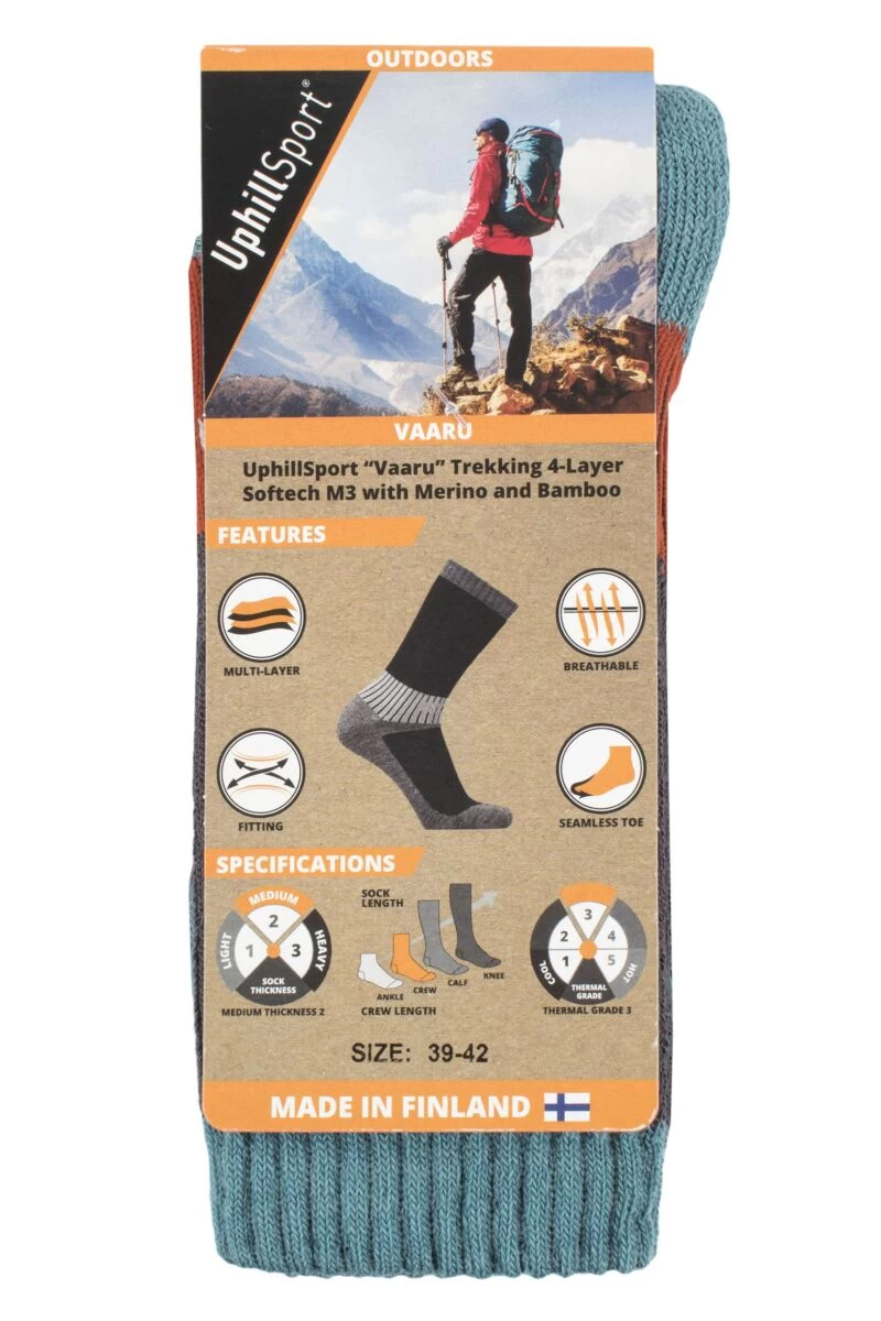 UpHillSport 1 Pair Vaaru 4 Layer Merino Wool Trekking Socks