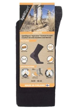 UphillSport 1 Pair OPERATOR 4 Layer Comfort Bamboo And Merino Wool Socks