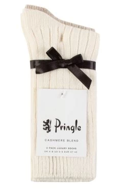Ladies 2 Pair Pringle Cashmere Blend Luxury Socks