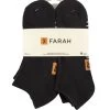 Mens 6 Pair Farah Plain, Patterned And Striped Trainer Socks