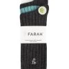 Mens 2 Pair Farah Bamboo Boot Socks