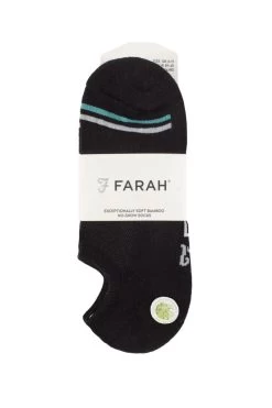 Mens 3 Pair Farah Bamboo No Show Socks