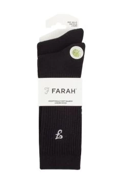 Mens 2 Pair Farah Bamboo Leisure Socks