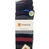 Mens 5 Pair Farah Argyle, Patterned And Striped Bamboo Socks