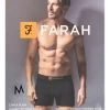 Mens 2 Pack Farah Plain And Striped Cotton Classic Keyhole Trunks