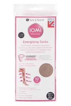 2 Pair Footnurse Energising Compression Socks Ladies - Iomi