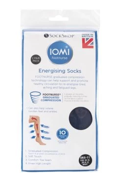 2 Pair Footnurse Energising Compression Socks Men's - Iomi