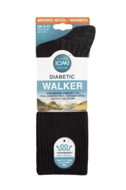 Mens 1 Pair SOCKSHOP Iomi Footnurse Diabetic Merino Wool Boot Socks