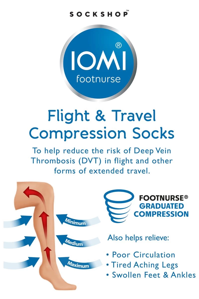 Ladies 1 Pair SOCKSHOP Iomi Footnurse Patterned Cotton Flight Socks - Image 2