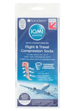 1 Pair 80 Denier Flight And Travel Socks Men's - Iomi