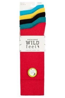 Mens 5 Pair SOCKSHOP Wildfeet Plain Bamboo Socks