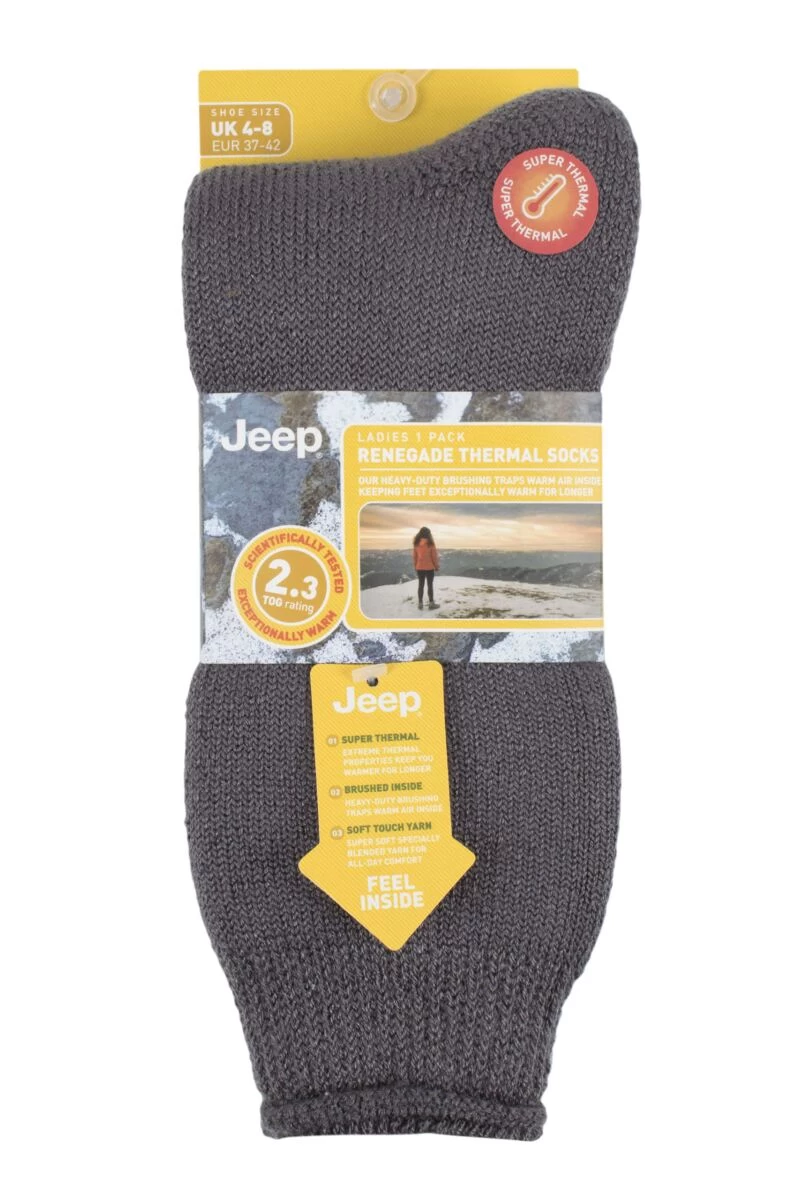 Ladies 1 Pair Jeep Renegade Thermal Boot Socks