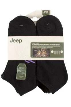 Ladies 6 Pair Jeep Performance Polyester Cushioned Trainer Socks