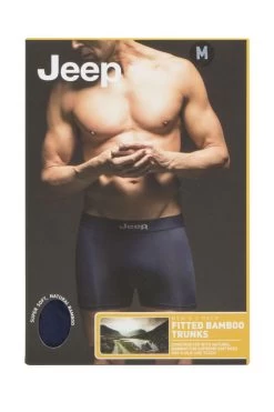 Mens 2 Pack Jeep Plain Fitted Bamboo Trunks