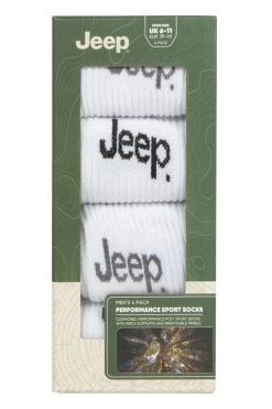 Mens 4 Pair Jeep Gift Boxed Performance Sports Socks