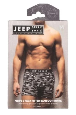 Mens 2 Pack Jeep Camo Printed Bamboo Trunks