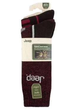 Mens 2 Pair Jeep Thermal Boot Socks