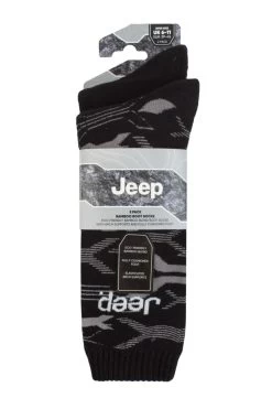 Mens 2 Pair Jeep Heavy Cushioned Bamboo Boot Socks