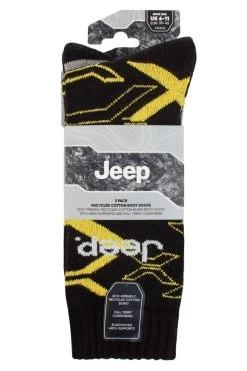 Mens 3 Pair Jeep Camo Cotton Boot Socks