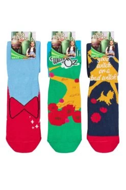 Ladies 3 Pair SOCKSHOP Wizard Of Oz Cotton Socks