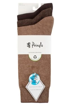 Mens 3 Pair Pringle Endrick Plain Recycled Polyester Socks